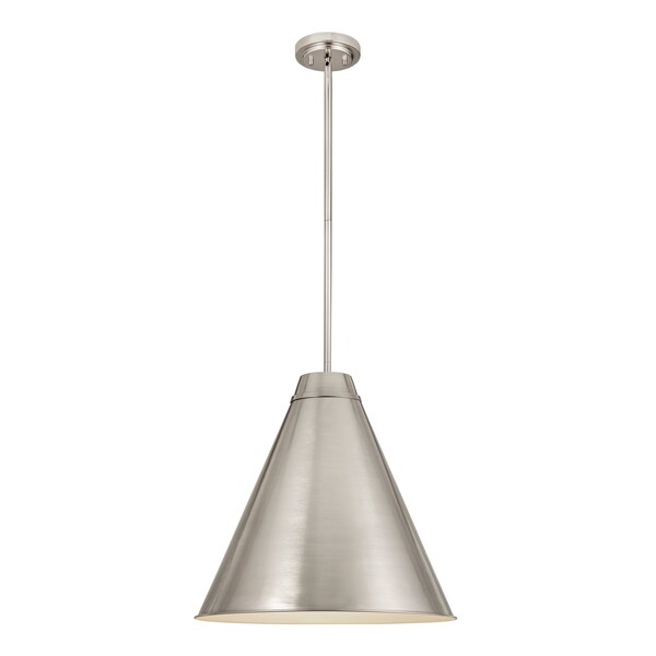 Z-Lite Eaton 1 Light Pendant, Brushed Nickel 6011P24-BN - main